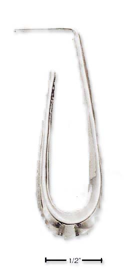 
Sterling Silver 45x15mm Narrow Elongated Hoop Post Earrings
