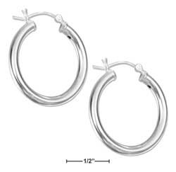 
Sterling Silver 25mm Tubular Hoop With French Lock Earrings (3mm Tubing)

