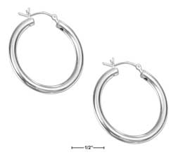
Sterling Silver 30mm Tubular Hoop With French Lock Earrings (3mm Tubing)
