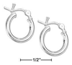 
Sterling Silver 12mm Tubular Hoop With French Lock Earrings
