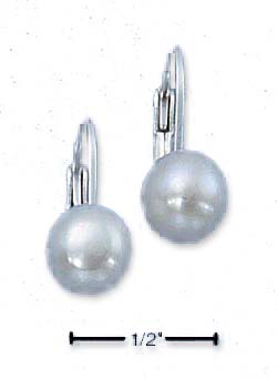 
Sterling Silver White Freshwater Cultured Pearl Button Earrings On Leverback
