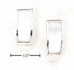 
Sterling Silver 1/4 Block Simulated Mother of Pearl Inlay Post Earrings
