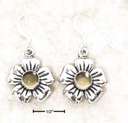 
Sterling Silver Flower With Citrine On French Wire Earrings
