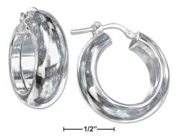
Sterling Silver Italian 8mm Wide Rounded Hoop Earrings With French Locks
