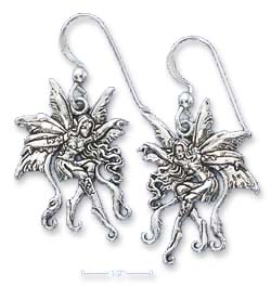 
Sterling Silver Antiqued Fairy Vines Earrings (Nickel Free)

