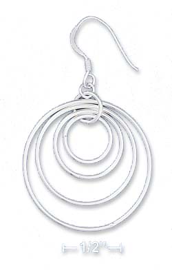 
Sterling Silver Graduated Wire Circles French Wire Earrings

