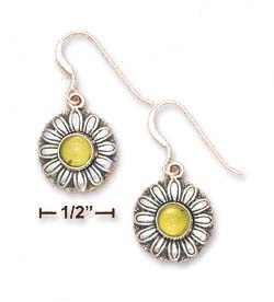 
Sterling Silver 14mm Daisy With 5mm Peridot Center Earrings
