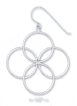 
Sterling Silver Tube Earrings With 4 Circles Arranged As A Venn Diagram
