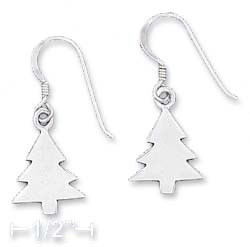 
Sterling Silver 12x13mm Christmas Tree French Wire Earrings
