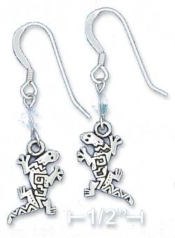 
Sterling Silver Southwest Gecko Earrings With Periwinkle Crystal Xtal

