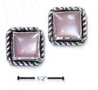 
Sterling Silver Square Roped Edge Pink Mu
