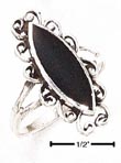
Sterling Silver Elongated Black Onyx With
