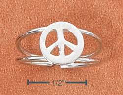 
Sterling Silver Double Shank Large Open Peace Sign Toe Ring
