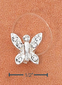 
Sterling Silver Jellywire Butterfly Clear Crystals Toe Ring
