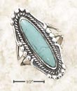 
Sterling Silver Long Oval Turquoise Ring 
