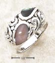 
Sterling Silver Abalone Pink Shell Inlay 
