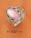 
SS 8x12mm Pink Mop Ring With Open Beaded 

