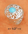 
SS 8mm Ring 6x8mm Turquoise Stone Set 17x
