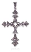 
SS Pointed Marcasite Cross Pendant With B
