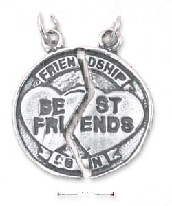 
Sterling Silver Friendship/Best Friends Broken Medal Charm
