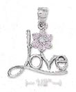 
Sterling Silver Rhodium Plated Love Pink 
