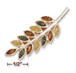 
Sterling Silver Multicolor Amber Leaf Pin- Pendant (2 Inch)
