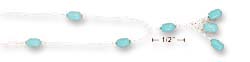 
Sterling Silver 9 Inch LS Scattered Simulated Turquoise Beads Anklet
