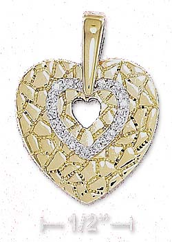 
Sterling Silver 18 Inch Gold-Flashed 12m Cubic Zirconia Open Heart Necklace
