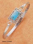 
SS Turquoise With Scroll Border Bangle Br
