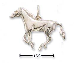 
Sterling Silver Small Side View Galloping Horse Charm (3d)
