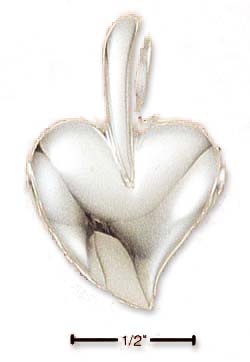 
Sterling Silver Contemporary Heart Open Back Pendant Charm
