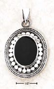 
Sterling Silver Onyx Pendant With Wide Ro
