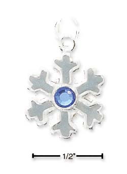 
Sterling Silver Enameled Snowflake Charm With Blue Crystal
