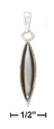 
Sterling Silver 4x22mm Gray Shell Pendant
