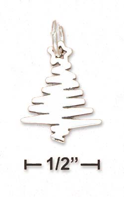 
Sterling Silver Contemporary Squiggle Christmas Tree Charm
