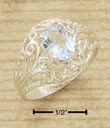 
Sterling Silver Oval Blue Topaz Ring With
