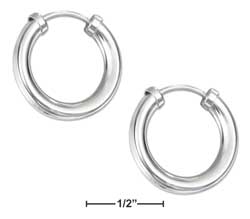 
Sterling Silver 17mm Endless 3mm Round Stock Hoop Earrings
