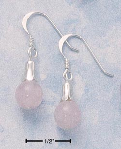 
Sterling Silver Round Rose Quartz Earrings On French Wires
