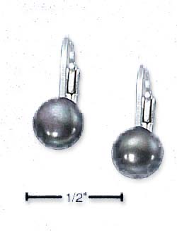 
Sterling Silver Gray Freshwater Cultured Pearl Button Earrings On Leverback
