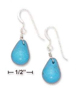 
Sterling Silver 10x14mm Smooth Simulated Turquoise Teardrop Earrings
