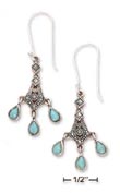 
SS Chandelier Marcasite Triple Turquoise 
