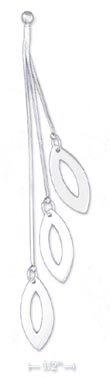 
Sterling Silver Triple Oval Leaf Earrings
