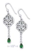
SS Celtic Star Earrings 5x7m Emerald-Gree
