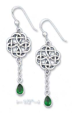 
Sterling Silver Celtic Star Earrings 5x7m Green GlaSterling Silver Teardrop
