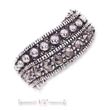 
Sterling Silver Beaded Marcasite Band Rin
