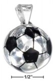
Sterling Silver Large 3d Soccer Ball Blac
