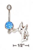 
SS Belly Ring With Sapphire Gemstone Doub
