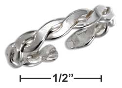 
Sterling Silver High Polish Medium Flattened Rope Toe Ring
