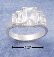 
SS Wedding Ring With Clear CZ Center CZ B
