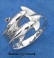 
SS Ladies Ring With Double Dolphin Heads 
